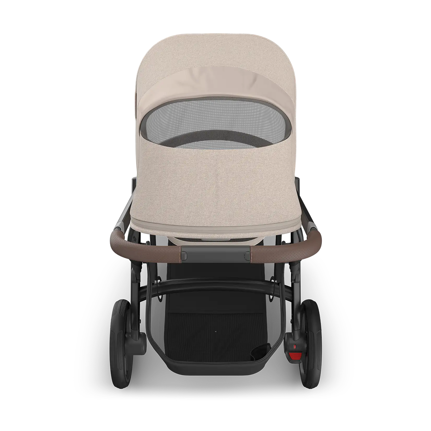 UPPAbaby Vista V3 Stroller - Ada (Sandstone Melange | Carbon Frame | Chestnut Leather) Top Peek a Boo