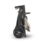 UPPAbaby Vista V3 Stroller - Ada (Sandstone Melange | Carbon Frame | Chestnut Leather) - Folded