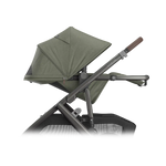 UPPAbaby Vista V3 Stroller - Evelyn (Meadow Green/Graphite Frame/Chestnut Leather) - Side View Fully Reclined