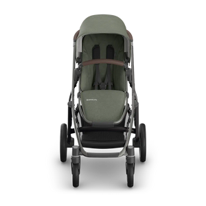 UPPAbaby Vista V3 Stroller - Evelyn (Meadow Green/Graphite Frame/Chestnut Leather) - Front View