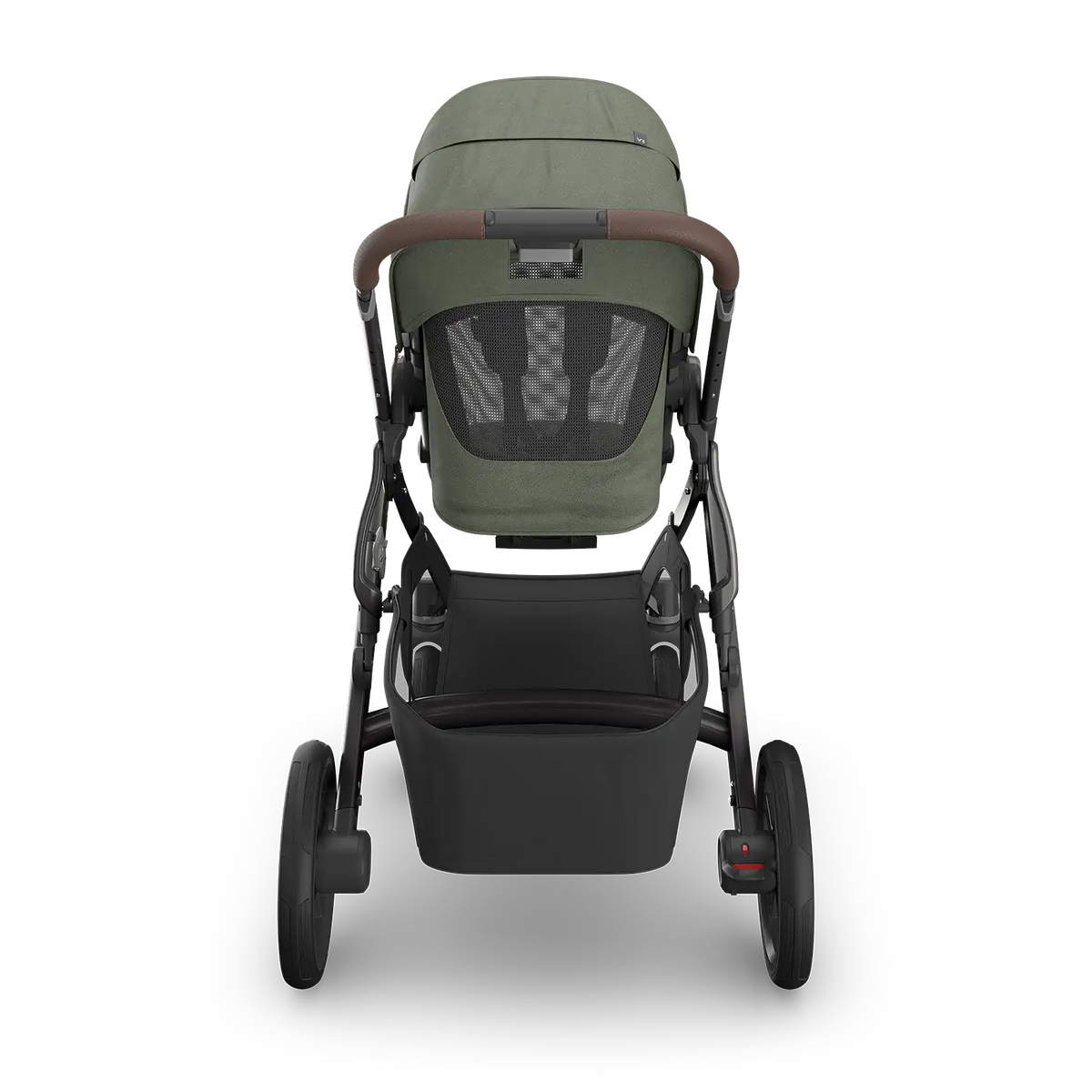UPPAbaby Vista V3 Stroller - Evelyn (Meadow Green/Graphite Frame/Chestnut Leather) - Back View