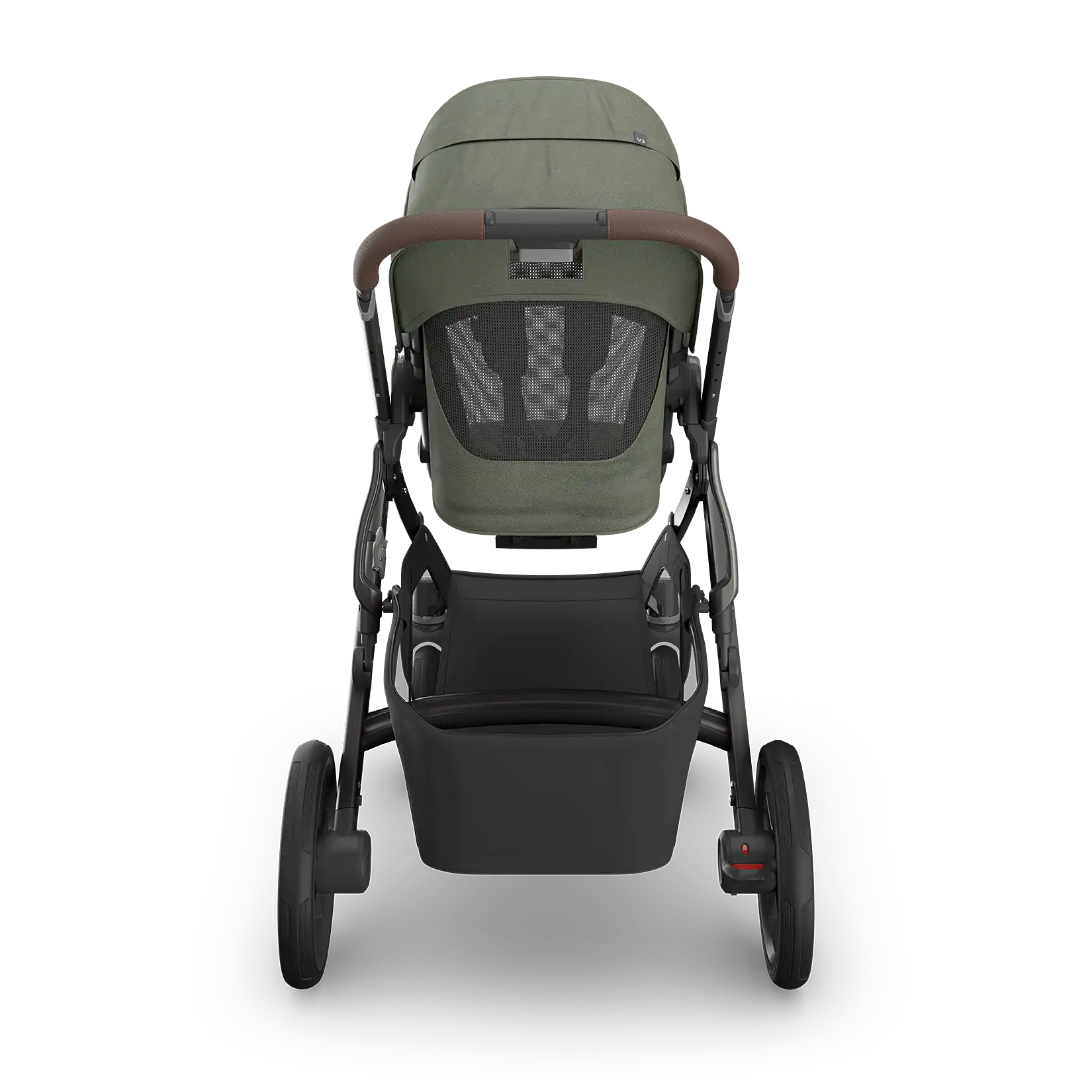 UPPAbaby Vista V3 Stroller - Evelyn (Meadow Green/Graphite Frame/Chestnut Leather) - Back View