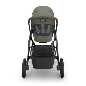 UPPAbaby Vista V3 Stroller - Evelyn (Meadow Green/Graphite Frame/Chestnut Leather) - Back View