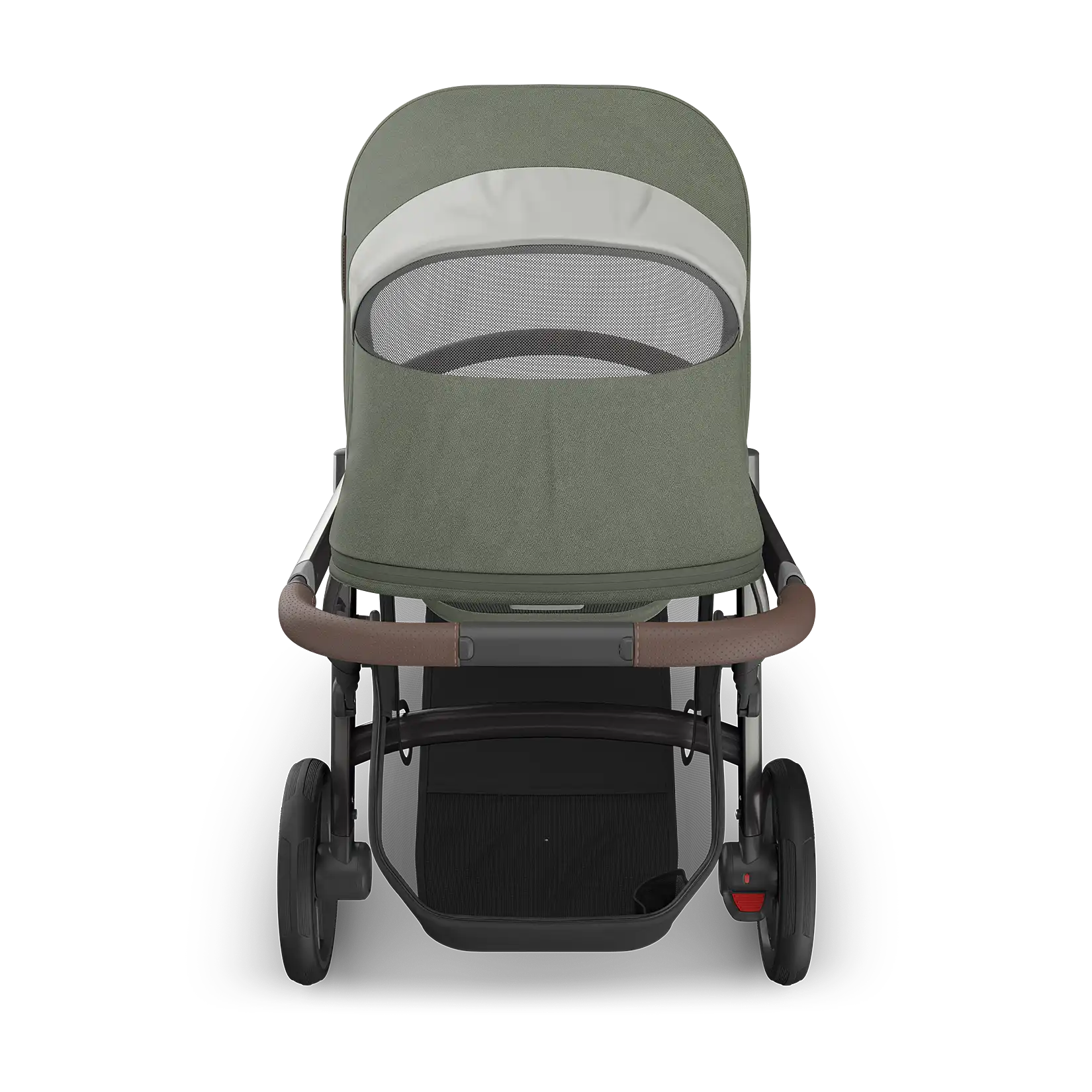 UPPAbaby Vista V3 Stroller - Evelyn (Meadow Green/Graphite Frame/Chestnut Leather) - Top View