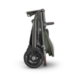 UPPAbaby Vista V3 Stroller - Evelyn (Meadow Green/Graphite Frame/Chestnut Leather) - Folded