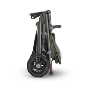 UPPAbaby Vista V3 Stroller - Evelyn (Meadow Green/Graphite Frame/Chestnut Leather) - Folded