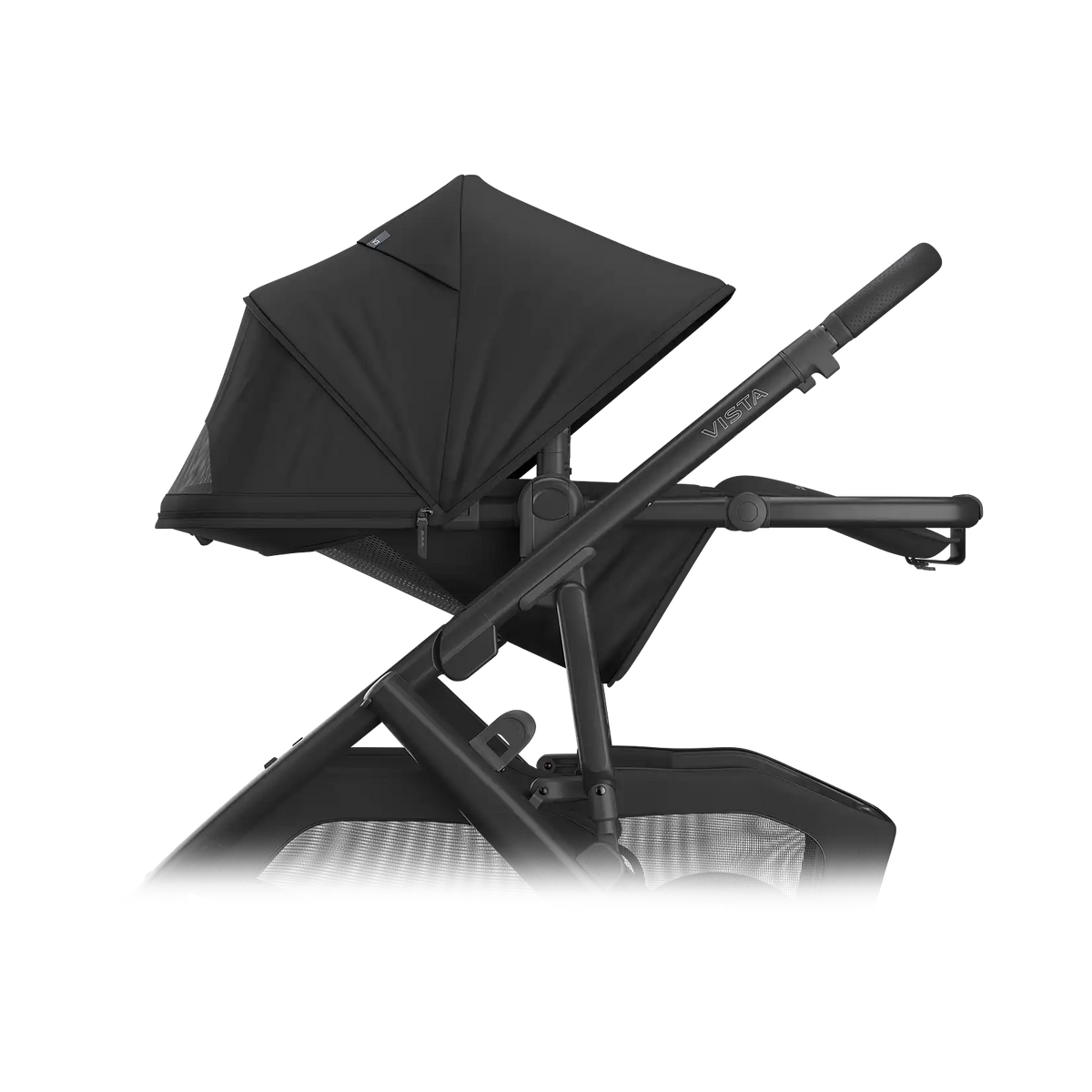 UPPAbaby Vista V3 Stroller - James (Black | Carbon Frame | Black Leather)  - Recline Side View