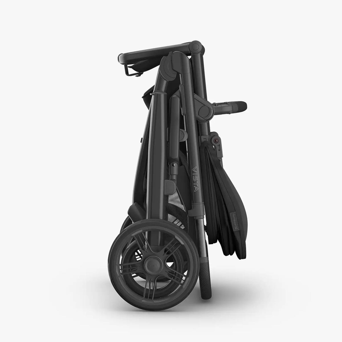 UPPAbaby Vista V3 Stroller - James (Black | Carbon Frame | Black Leather) - Folded