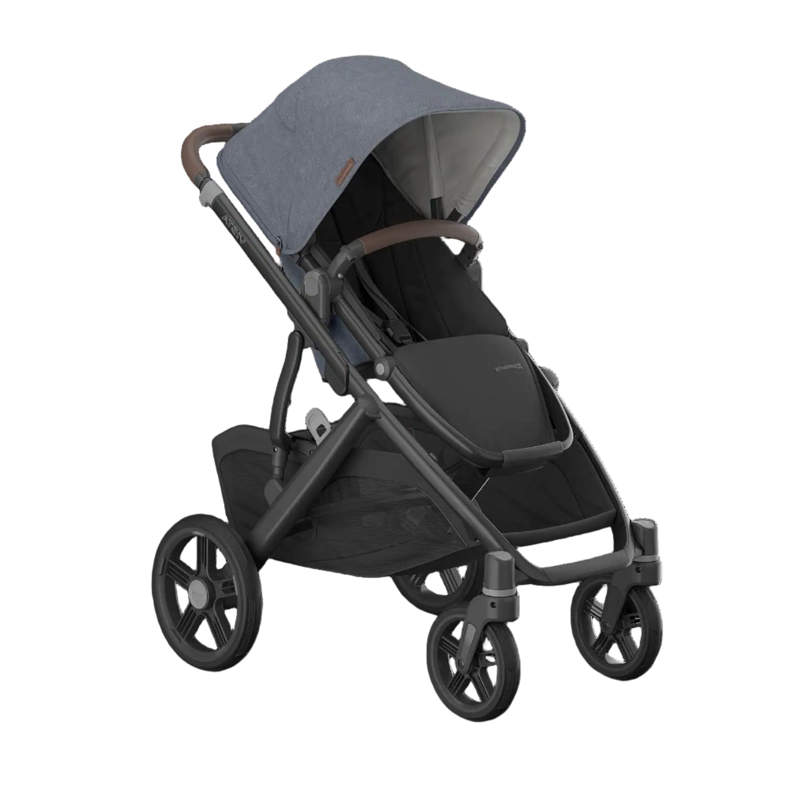 UPPAbaby Vista V3 Stroller - Julian (Dusty Blue Melange/Carbon Frame/Chestnut Leather)