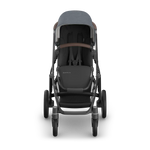 UPPAbaby Vista V3 Stroller - Julian (Dusty Blue Melange/Carbon Frame/Chestnut Leather) - Front View