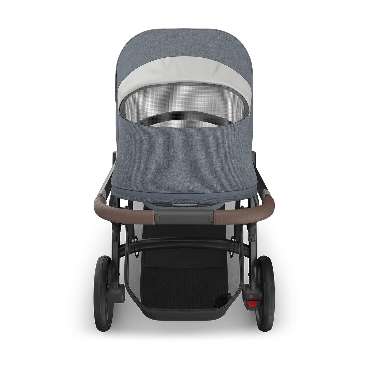 UPPAbaby Vista V3 Stroller - Julian (Dusty Blue Melange/Carbon Frame/Chestnut Leather) - Top View