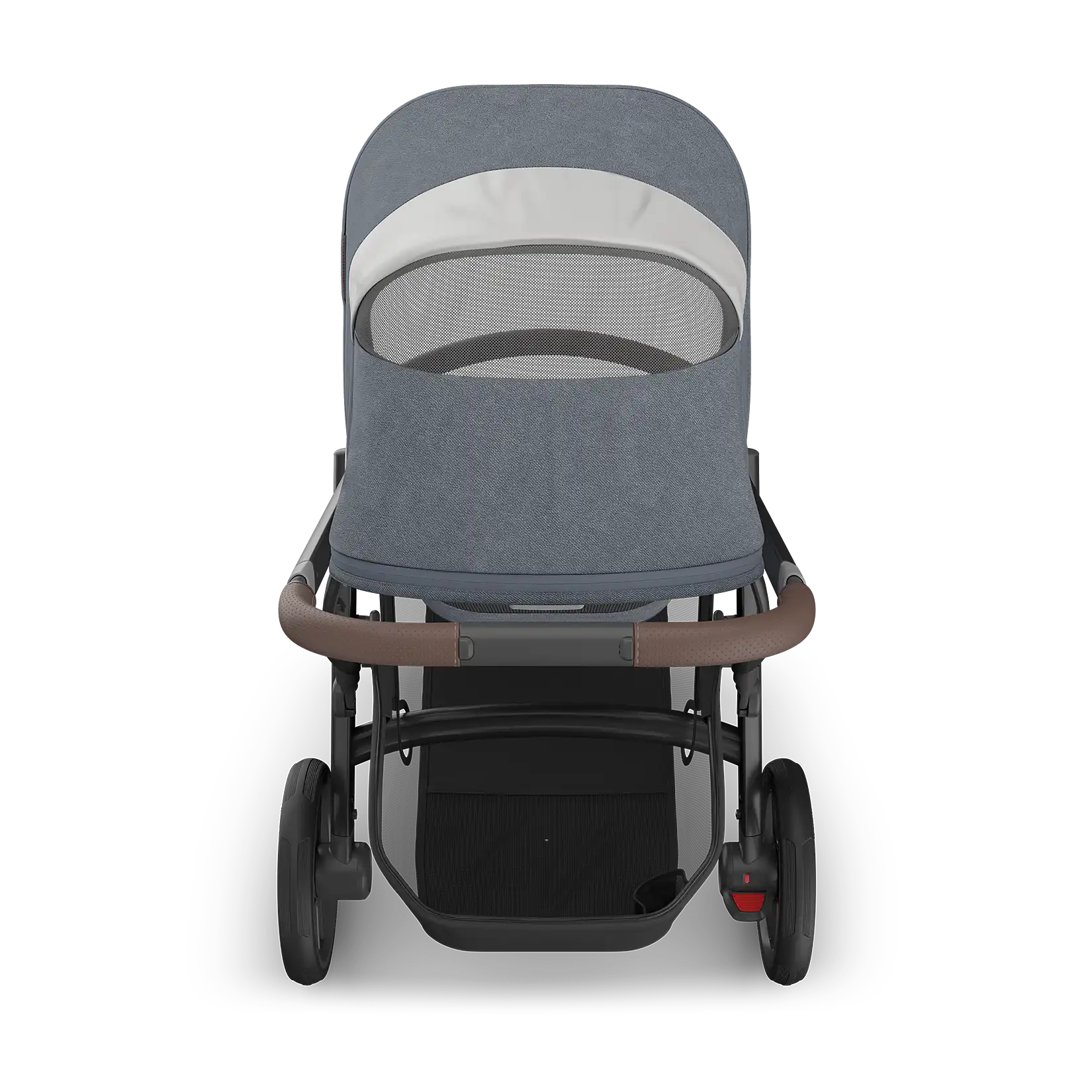 UPPAbaby Vista V3 Stroller - Julian (Dusty Blue Melange/Carbon Frame/Chestnut Leather) - Top View