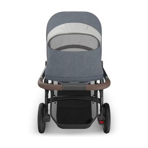 UPPAbaby Vista V3 Stroller - Julian (Dusty Blue Melange/Carbon Frame/Chestnut Leather) - Top View