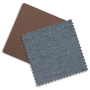 UPPAbaby Vista V3 Stroller - Julian (Dusty Blue Melange/Carbon Frame/Chestnut Leather) - Fabric Swatches