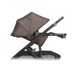 UPPAbaby Vista V3 Stroller - Owen (Mocha Melange/Carbon Frame/Chestnut Leather) - Side View Fully Reclined