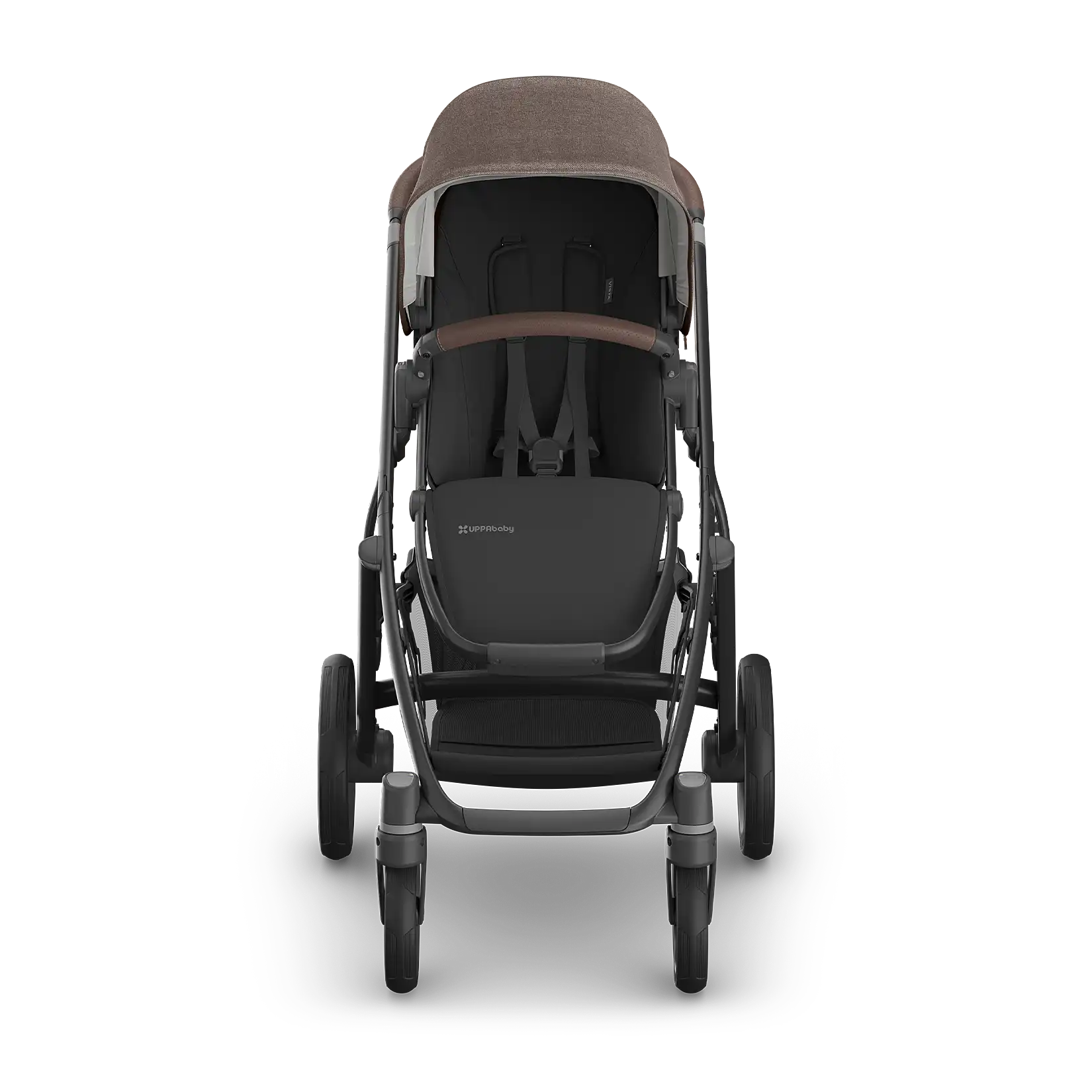 UPPAbaby Vista V3 Stroller - Owen (Mocha Melange/Carbon Frame/Chestnut Leather) - Front View