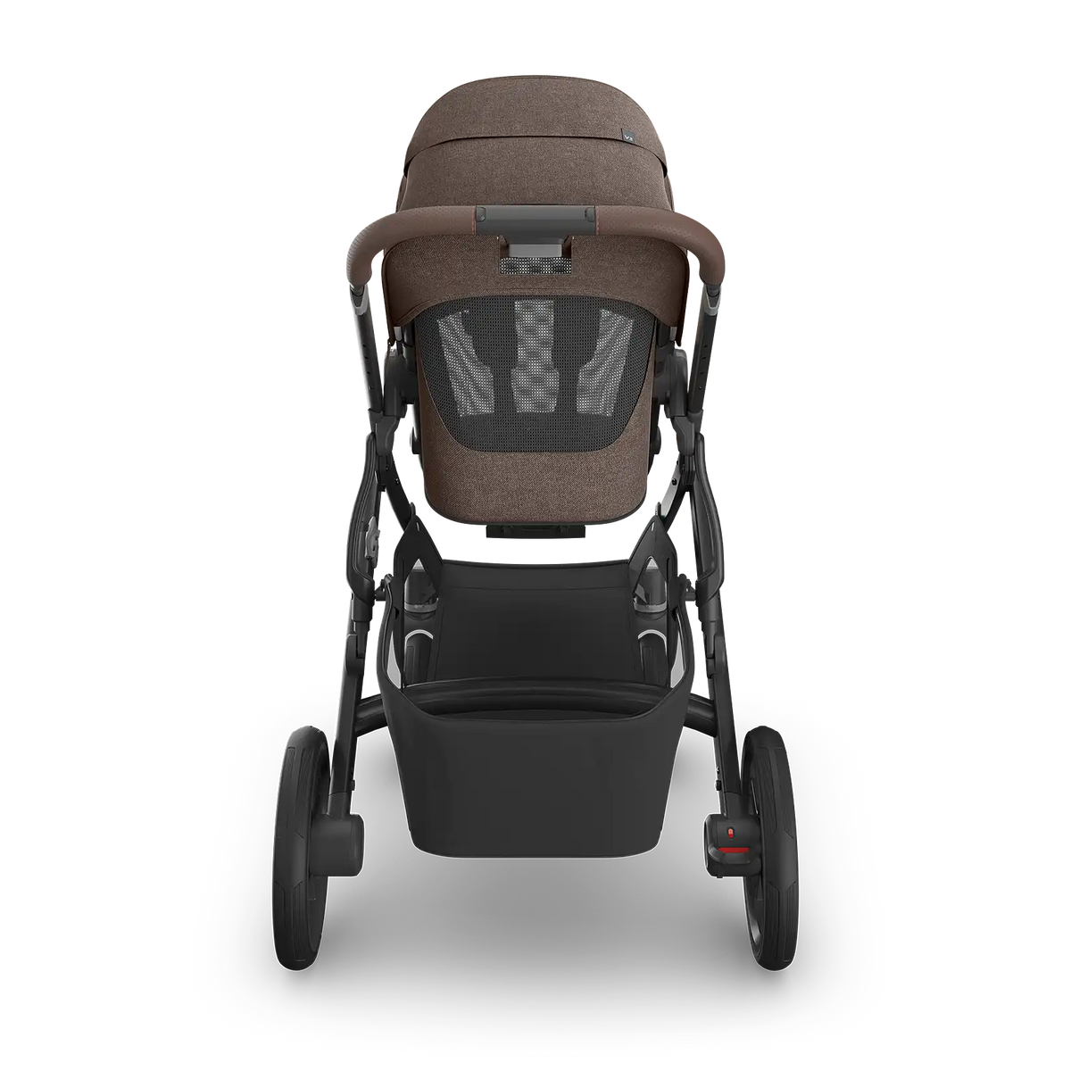 UPPAbaby Vista V3 Stroller - Owen (Mocha Melange/Carbon Frame/Chestnut Leather) - Back View