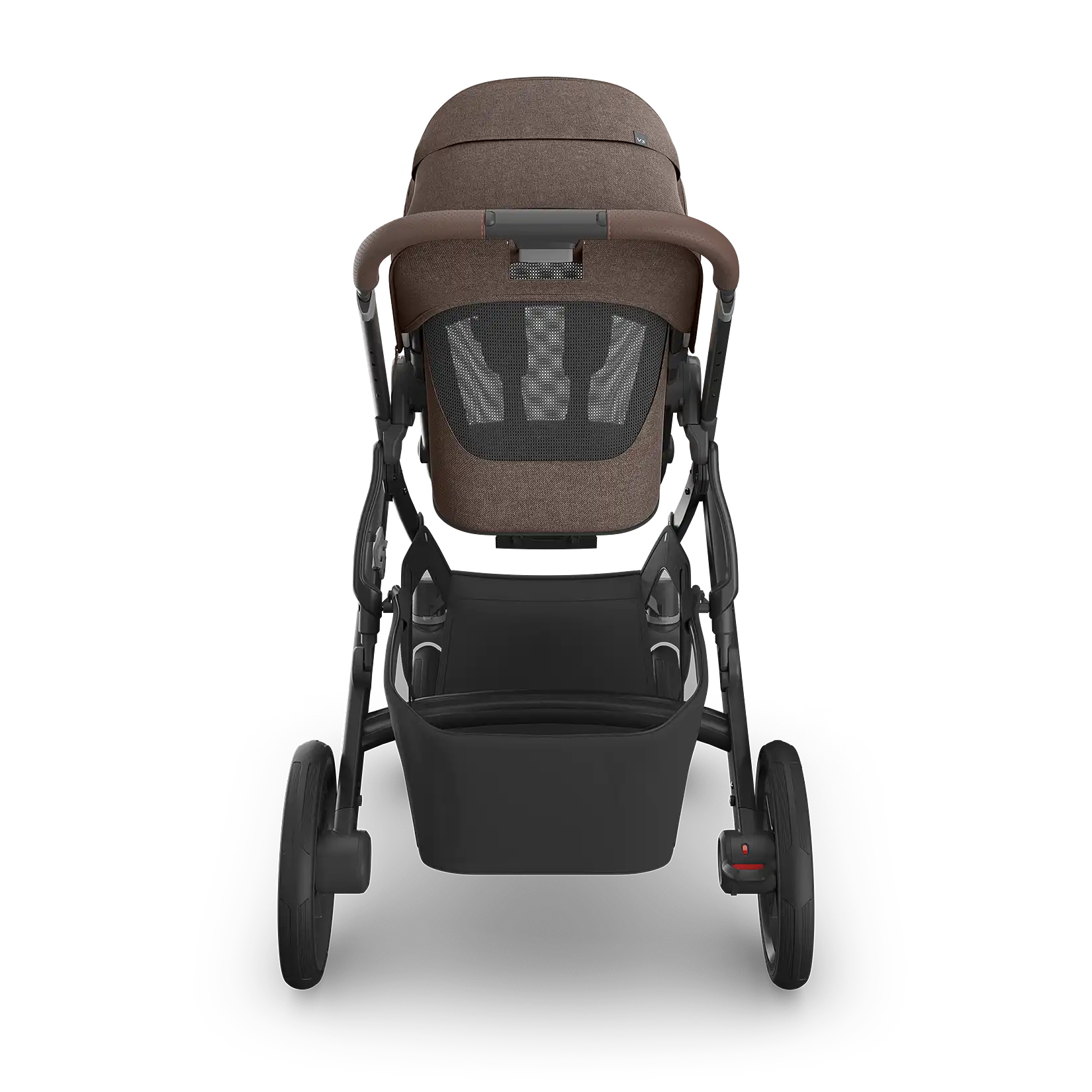 UPPAbaby Vista V3 Stroller - Owen (Mocha Melange/Carbon Frame/Chestnut Leather) - Back View