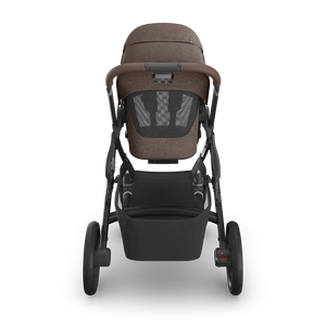 UPPAbaby Vista V3 Stroller - Owen (Mocha Melange/Carbon Frame/Chestnut Leather) - Back View