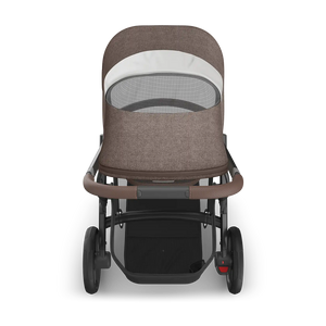 UPPAbaby Vista V3 Stroller - Owen (Mocha Melange/Carbon Frame/Chestnut Leather) - Top View