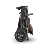 UPPAbaby Vista V3 Stroller - Owen (Mocha Melange/Carbon Frame/Chestnut Leather) - Folded