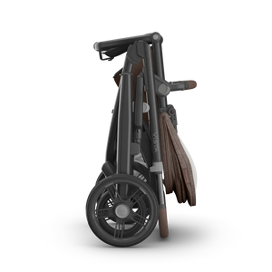 UPPAbaby Vista V3 Stroller - Owen (Mocha Melange/Carbon Frame/Chestnut Leather) - Folded