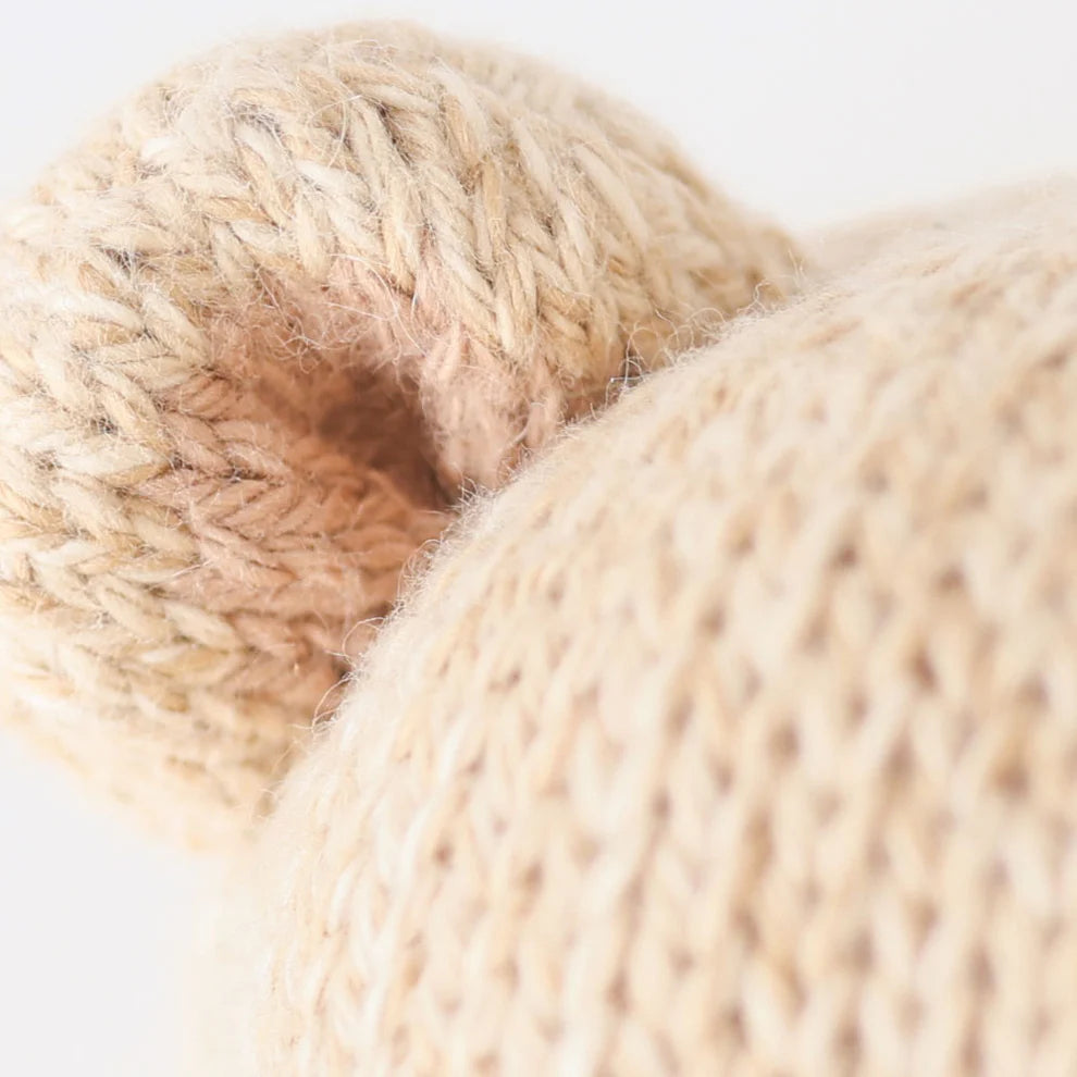 cuddle + kind Hand-Knit Baby Animal - Honey Bear Detail
