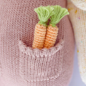 cuddle + kind Hand-Knit Doll - Harper the Bunny Carrot Detail