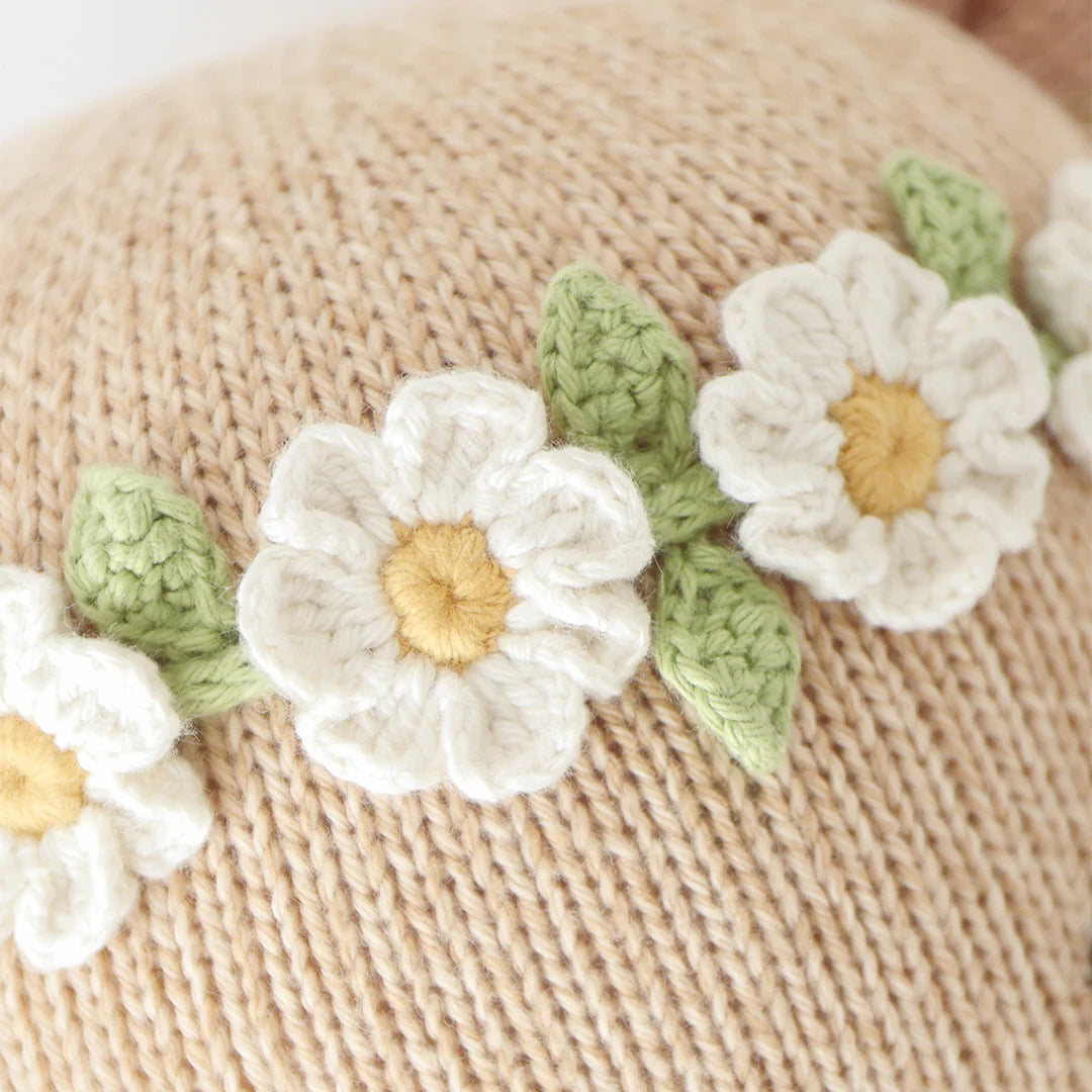 cuddle + kind Hand-Knit Doll - Olivia the Honey Bear - Floral Crown Detail
