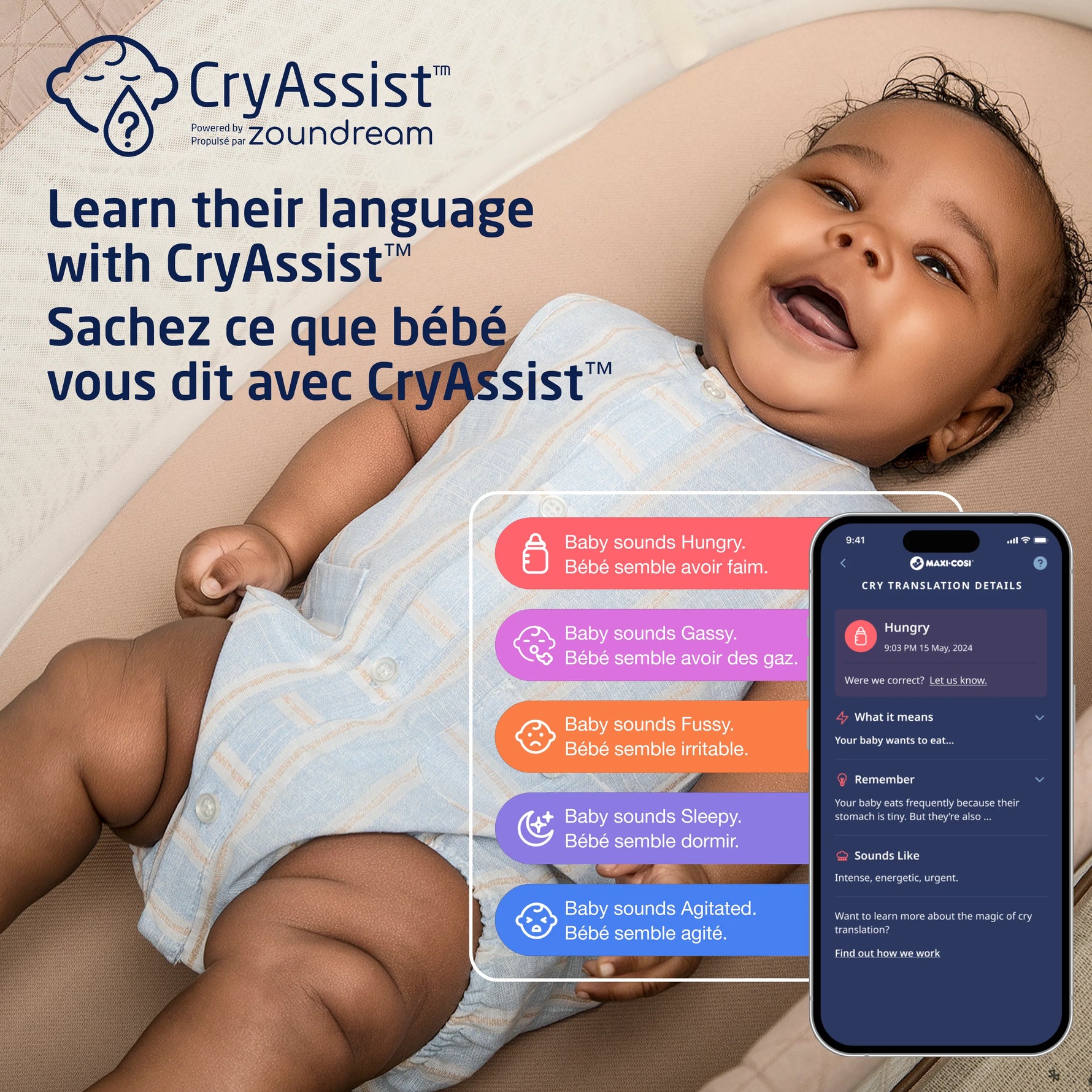 Maxi-Cosi Starling Smart Bassinet - CryAssist by Zoundream