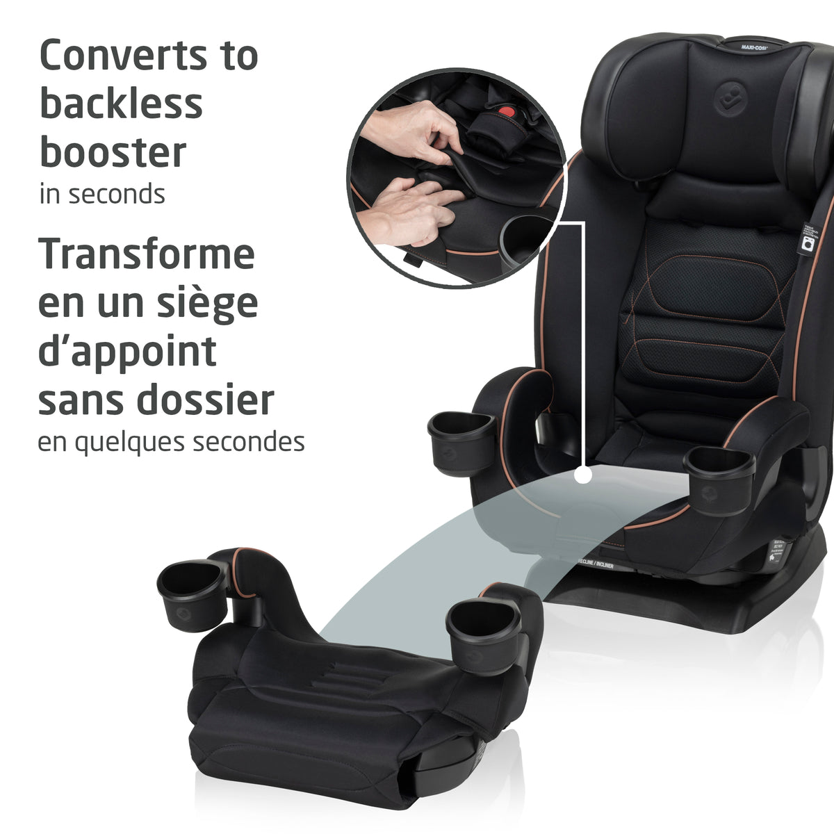 Maxi-Cosi Kani 4-in-1 Convertible Car Seat - Authentic Sport Converts to a Full Back or Backless Booster Seat