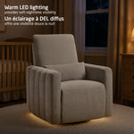 Maxi-Cosi Dorian Swivel Glider & Power Recliner - Crew Ash Warm LED Night Light is Soft for Visibility at Night