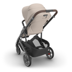 UPPAbaby Cruz V3 Stroller - Ada (Sandstone Melange | Carbon Frame | Chestnut Leather) - Back Angle View