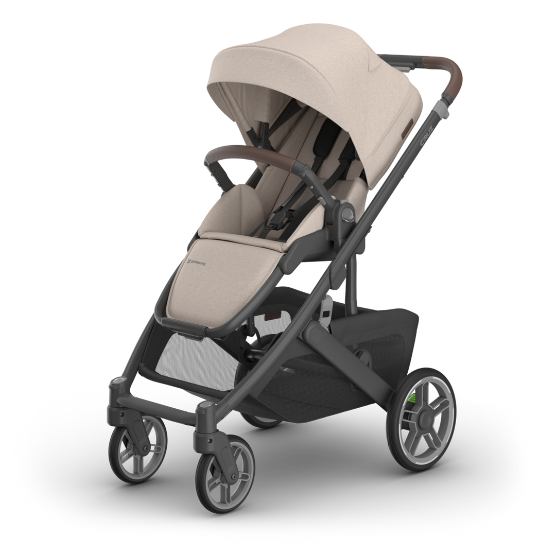 UPPAbaby Cruz V3 Stroller - Ada (Sandstone Melange | Carbon Frame | Chestnut Leather)