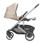 UPPAbaby Cruz V3 Stroller - Declan (Oat Melange/Silver Frame/Chestnut Leather) - Reclined Side View