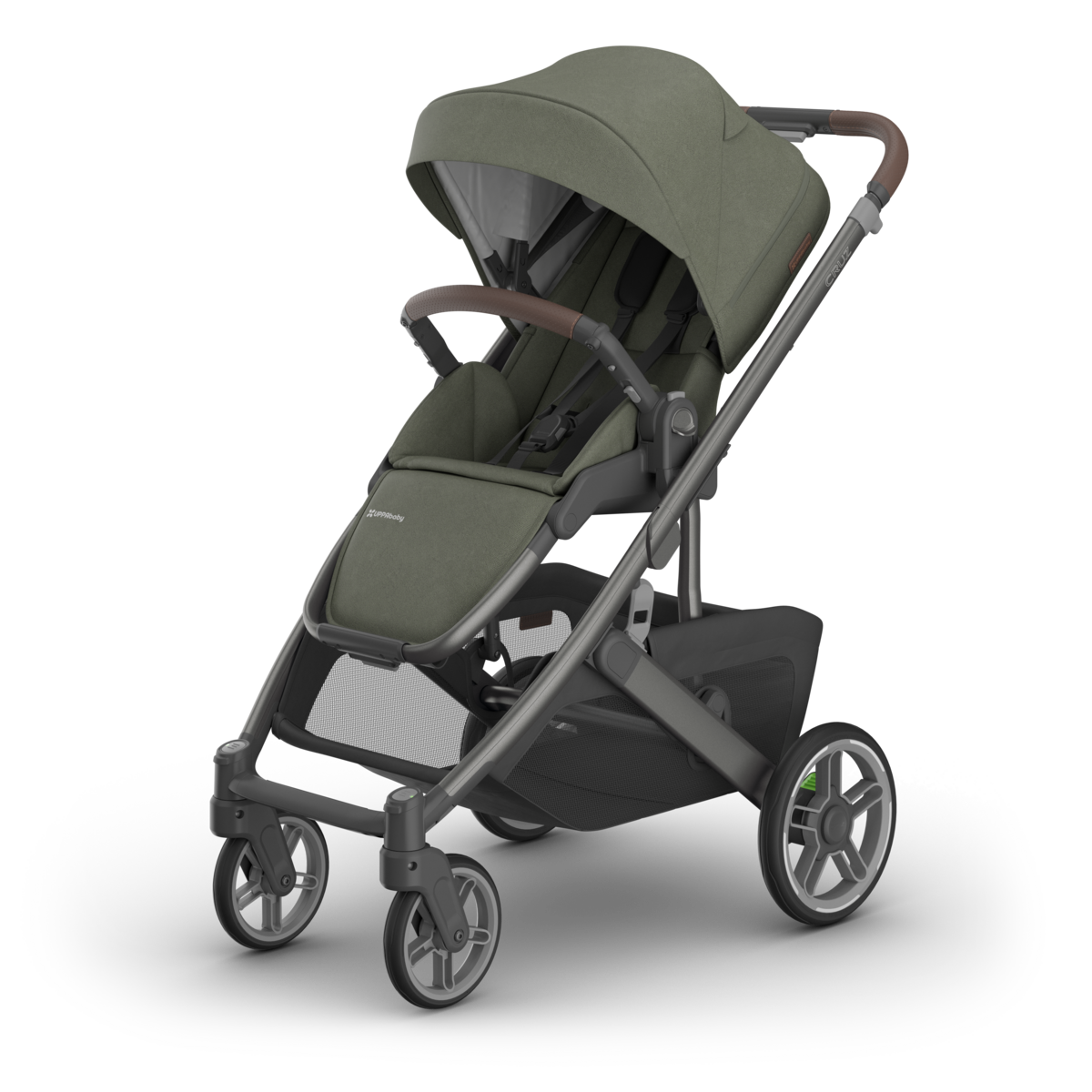 UPPAbaby Cruz V3 Stroller - Evelyn (Meadow Green/Graphite Frame/Chestnut Leather)