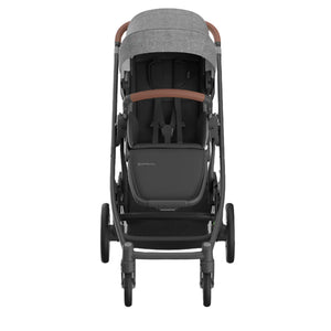 UPPAbaby Cruz V3 Stroller - Greyson (Charcoal Melange/Carbon Frame/Saddle Leather) - Front View