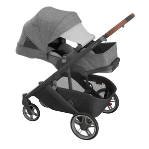 UPPAbaby Cruz V3 Stroller - Greyson (Charcoal Melange/Carbon Frame/Saddle Leather) - Infant Ready with Extended Canopy
