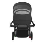 UPPAbaby Cruz V3 Stroller - Jake (Charcoal/Carbon Frame/Black Leather) - Top Down View through Peek A Boo Window