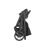 UPPAbaby Cruz V3 Stroller - Jake (Charcoal/Carbon Frame/Black Leather) - Folded