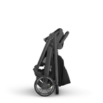 UPPAbaby Cruz V3 Stroller James (Black | Carbon Frame | Black Leather) - Folded