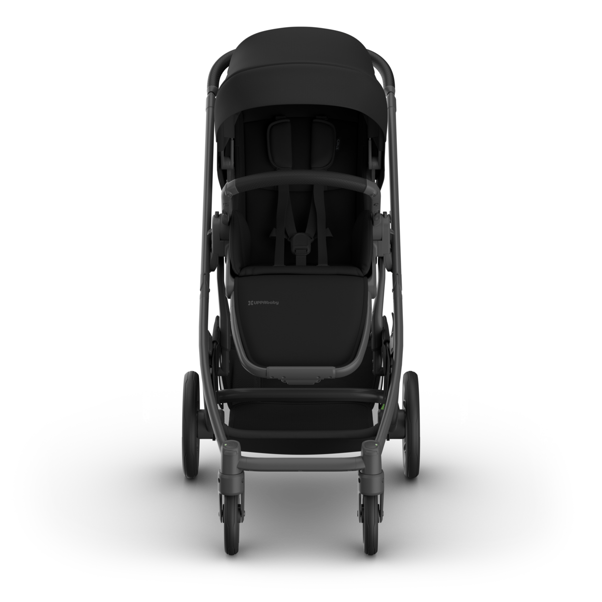 UPPAbaby Cruz V3 Stroller James (Black | Carbon Frame | Black Leather) -  World Facing Seat View