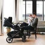 UPPAbaby Cruz V3 Stroller - James (Black | Carbon Frame | Black Leather) Lifestyle 2
