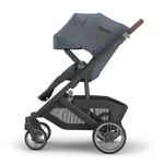 UPPAbaby Cruz V3 Stroller - Julian (Dusty Blue Melange/Carbon Frame/Chestnut Leather) - Side View