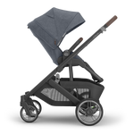 UPPAbaby Cruz V3 Stroller - Julian (Dusty Blue Melange/Carbon Frame/Chestnut Leather) - Side View