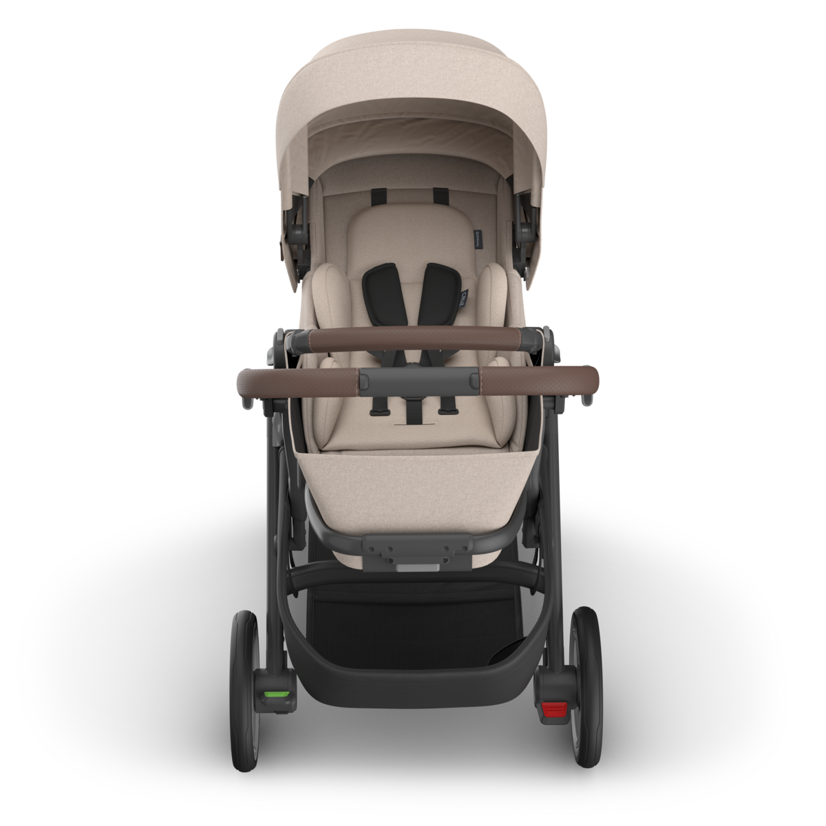 UPPAbaby Cruz V3 Stroller - Ada (Sandstone Melange | Carbon Frame | Chestnut Leather) - Front View