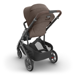 UPPAbaby Cruz V3 Stroller - Owen (Mocha Melange/Carbon Frame/Chestnut Leather) - Back Angle View