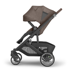 UPPAbaby Cruz V3 Stroller - Owen (Mocha Melange/Carbon Frame/Chestnut Leather) - Side View