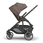 UPPAbaby Cruz V3 Stroller - Owen (Mocha Melange/Carbon Frame/Chestnut Leather) - Side View Upright