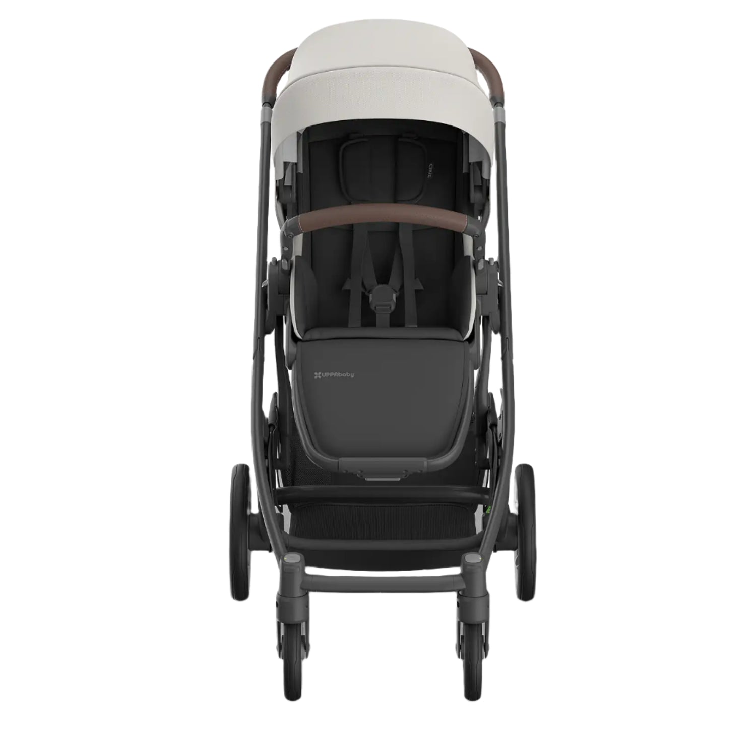 UPPAbaby Cruz V3 Stroller - Savannah (Pearl Gray Jacquard/Silver Frame/Chestnut Leather) - Front View